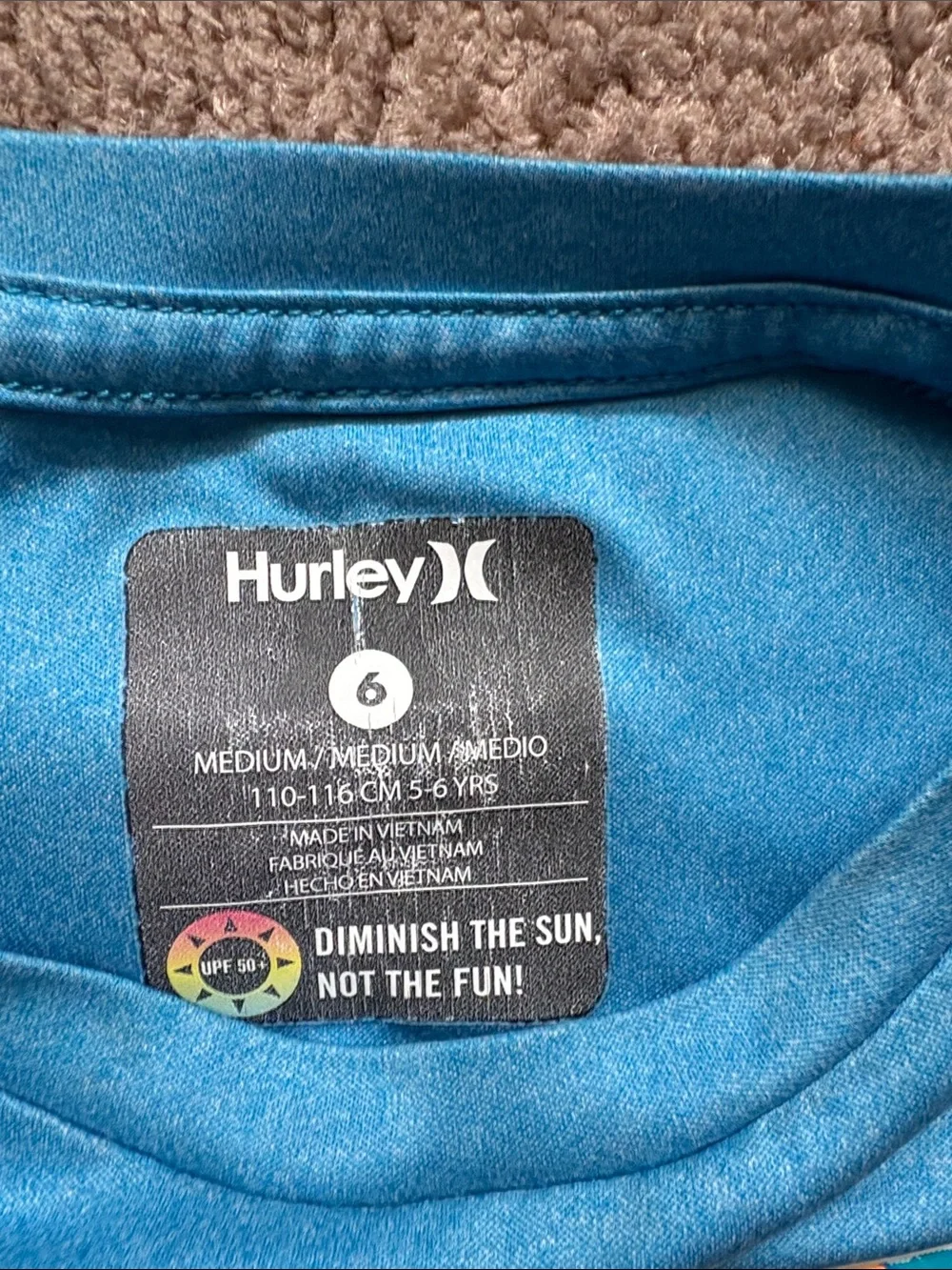 Hurley Blue Kids' Floral Logo Rashguard